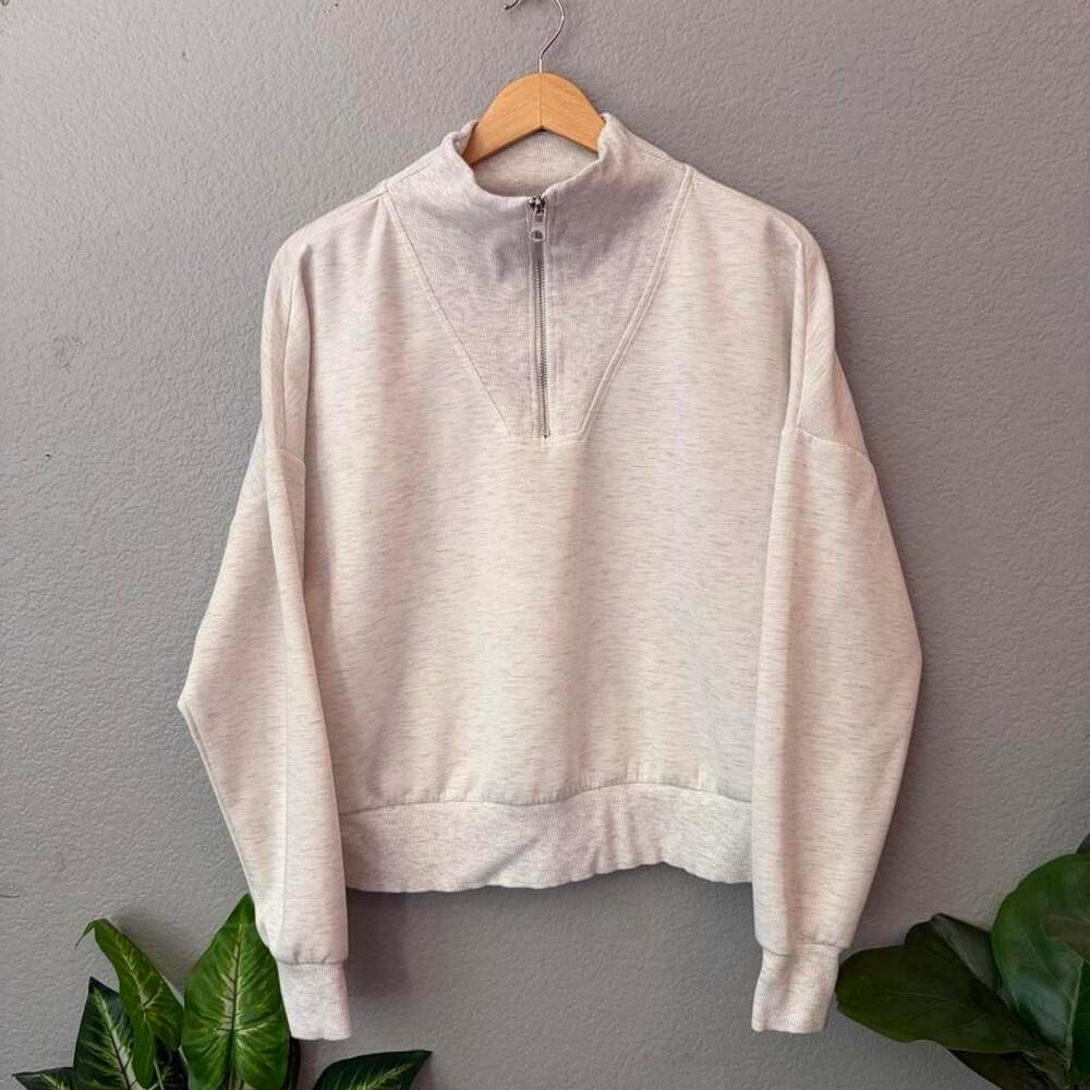 And Now This Women's Grey and White Sweatshirt